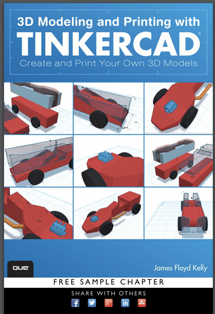 Illustrations of the steps of 3D modeling and printing with Tinkercad